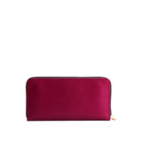 Berry Good | Large accordion leather wallet with zipper closed