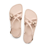 Crema | Strappy leather sandals with two buckle accents