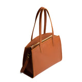 Honey Large | Leather tote bag with handles, adjustable crossbody strap, zipper top, and two back pockets