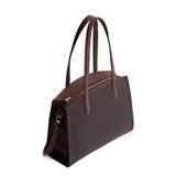 Moose Large | Leather tote bag with handles, adjustable crossbody strap, zipper top, and two back pockets