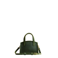 Evergreen*Mini | Leather tote bag with handles, adjustable crossbody strap, zipper top, and a back pocket
