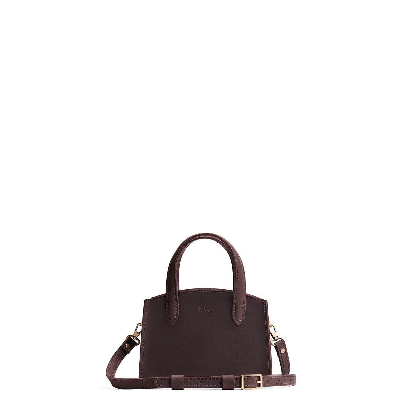 Moose*Mini | Leather tote bag with handles, adjustable crossbody strap, zipper top, and a back pocket