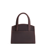 Moose Mini | Leather tote bag with handles, adjustable crossbody strap, zipper top, and a back pocket
