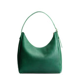 Bacalar Large | U-shaped, flat-bottomed leather shoulder bag with adjustable strap