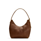 Asheville Medium | U-shaped, flat-bottomed leather shoulder bag with adjustable strap
