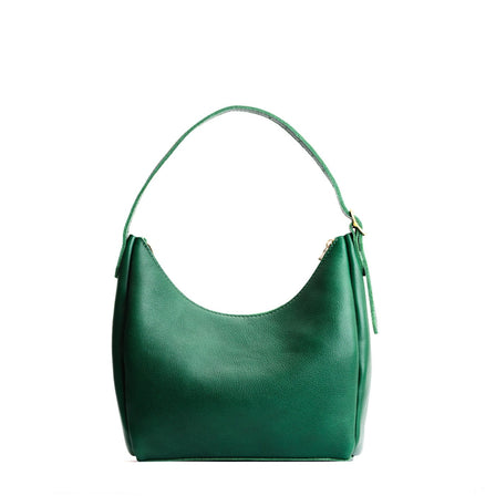 Bacalar*Large | U-shaped, flat-bottomed leather shoulder bag with adjustable strap