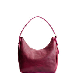 Orchid*Medium | u-shaped, flat-bottomed leather shoulder bag with adjustable strap