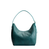 Sea Glass*Medium | U-shaped, flat-bottomed leather shoulder bag with adjustable strap