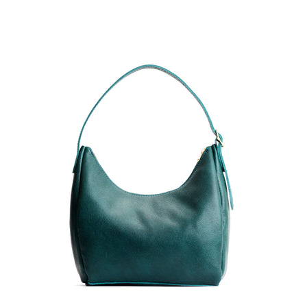 Sea Glass*Large | U-shaped, flat-bottomed leather shoulder bag with adjustable strap