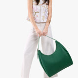 Bacalar Oversized | U-shaped, flat-bottomed leather shoulder bag with adjustable strap