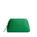 Jolly Green | Trapezoid pouch with leather zipper pull