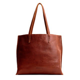 Nutmeg Large | leather tote bag with interior snap key loop