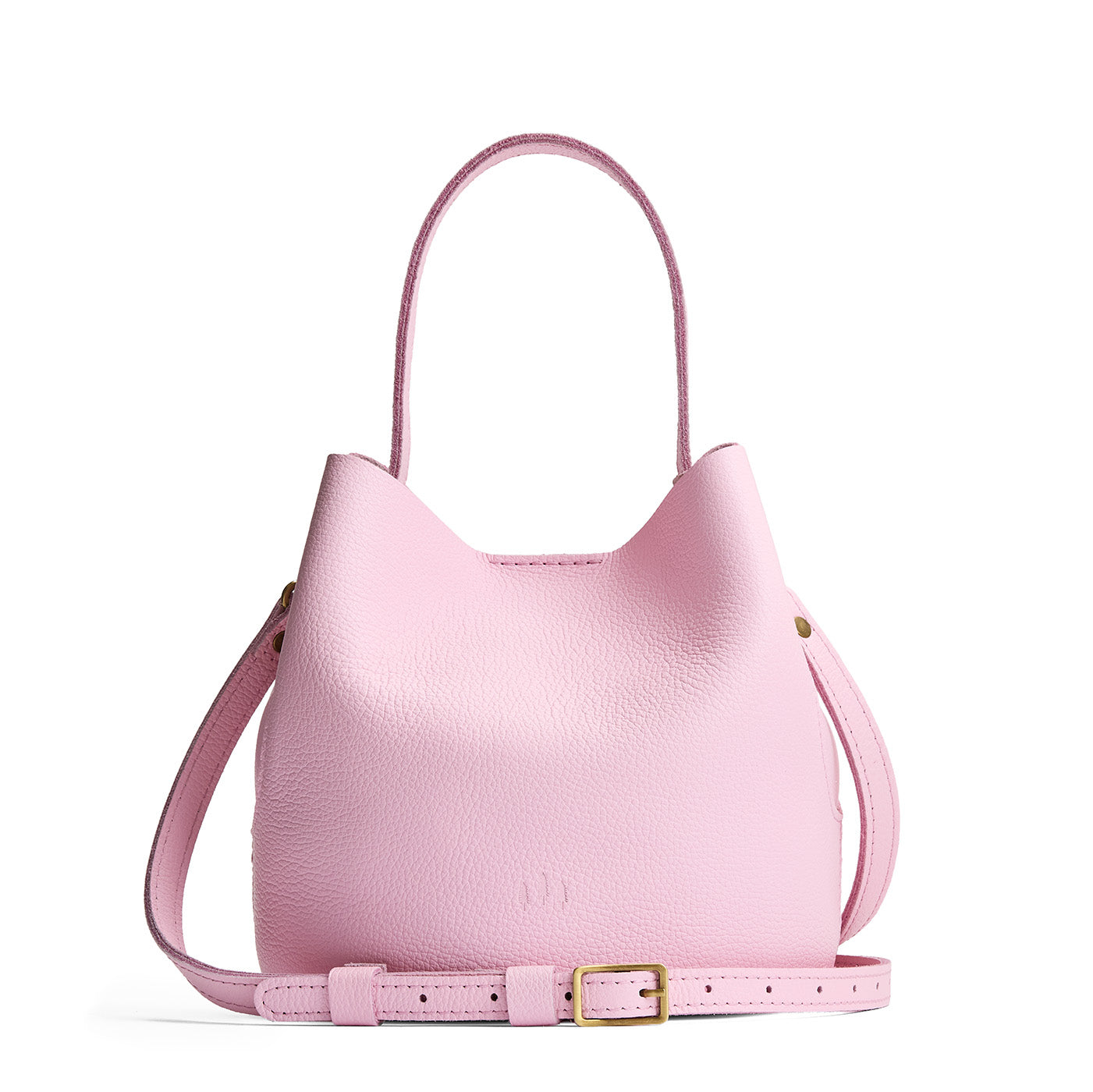Pinkaboo*Small | Symmetrical bucket bag with handle, latch closure, and removable crossbody strap