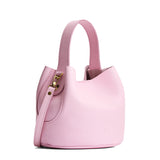 Pinkaboo Small | Symmetrical bucket bag with handle, latch closure, and removable crossbody strap