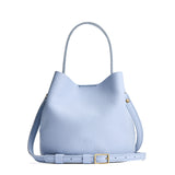 Skyway Small | Symmetrical bucket bag with handle, latch closure, and removable crossbody strap
