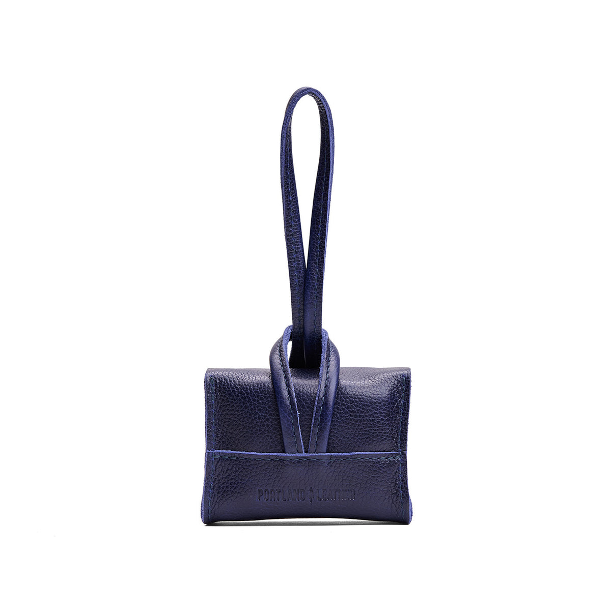 Cobalt | Wristlet pouch with loop strap and a flower design