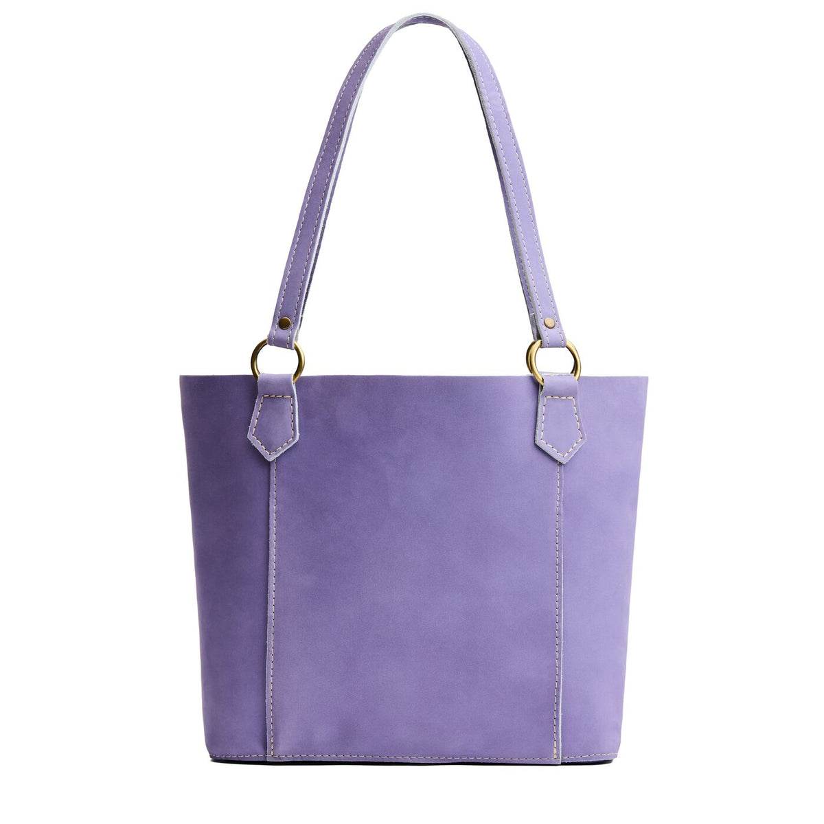 Chalk Violet | Medium tote bag with antiqued brass toned hardware and front pocket