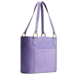 Chalk Violet | Medium tote bag with antiqued brass toned hardware and front pocket