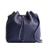 Cobalt Large | Slouchy crossbody bag with leather drawstring closure