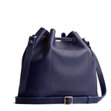 Cobalt Large | Slouchy crossbody bag with leather drawstring closure