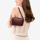 Cognac Small | Mid-size rectangular crossbody with adjustable strap