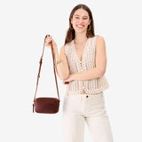 Cognac Small | Mid-size rectangular crossbody with adjustable strap