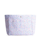Sprinkles Classic Medium | Back of printed canvas organizer with pockets