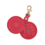 Cherry | Circle-shaped airtag holder keychain with a swivel lobster clasp