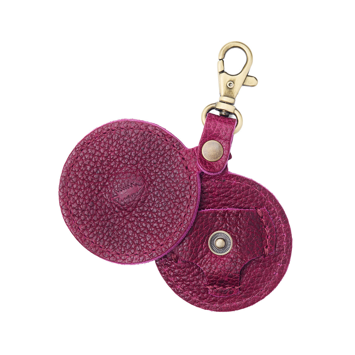 Orchid | Circle-shaped airtag holder keychain with a swivel lobster clasp