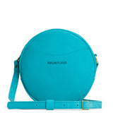 Aquamarine Large | Circle shaped crossbody bag with top zipper