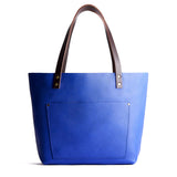 Astro Blue Classic | Large leather tote bag with sturdy bridle handles and front pocket