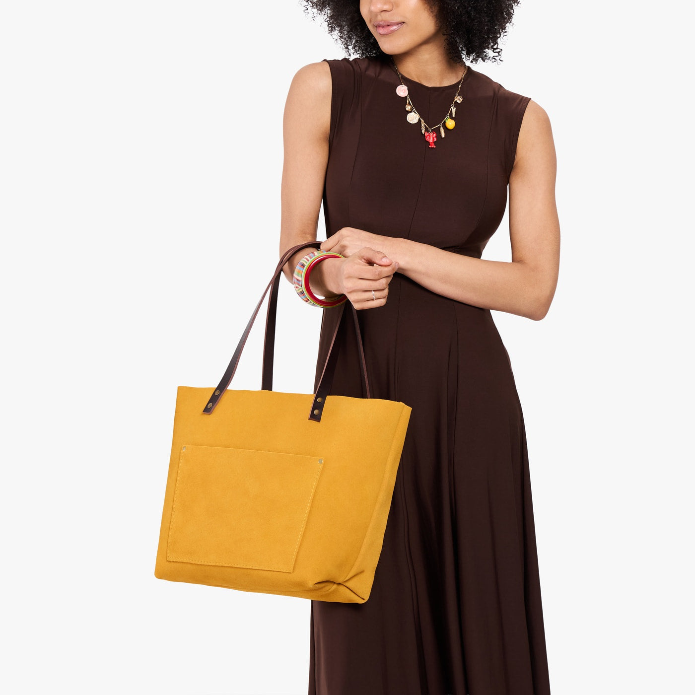 Dijon*Classic | Large leather tote bag with sturdy bridle handles and front pocket