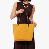 Dijon Classic | Large leather tote bag with sturdy bridle handles and front pocket
