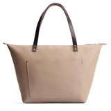 Stone Zipper | Large leather tote bag with sturdy bridle handles and front pocket