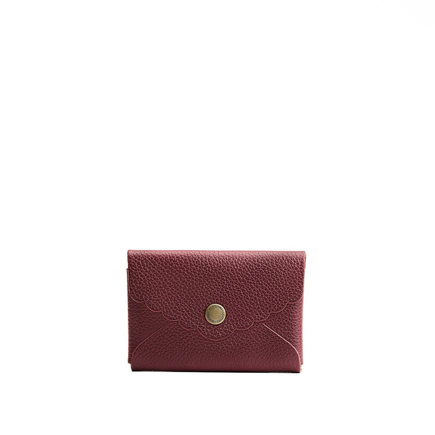 Cabernet | Leather card wallet with scalloped edge