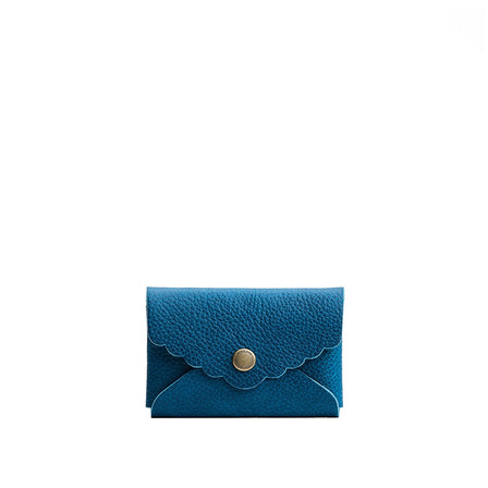 Planetary | Leather card wallet with scalloped edge