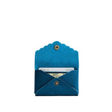 Planetary | Leather card wallet with scalloped edge open