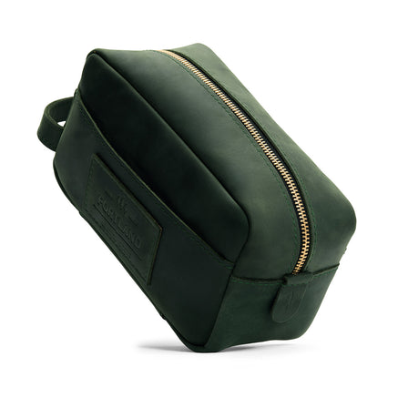 Evergreen | Large rectangular leather dopp kit