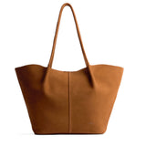 Jackson Oversized | Extra wide bucket shaped tote bag with matching leather handles