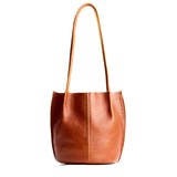 Sienna Small | Petite bucket shaped tote bag with matching leather handles