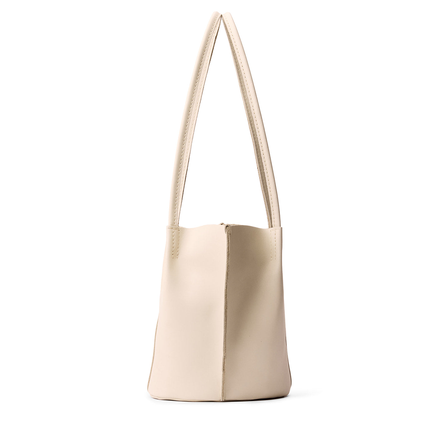 Bone*Classic| Petite bucket shaped tote bag with matching leather handles