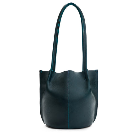Boreal*Large | Wide bucket shaped tote bag with matching leather handles