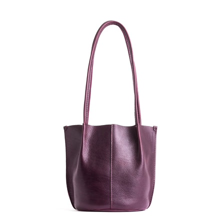 Plum*Classic | Petite bucket shaped tote bag with matching leather handles