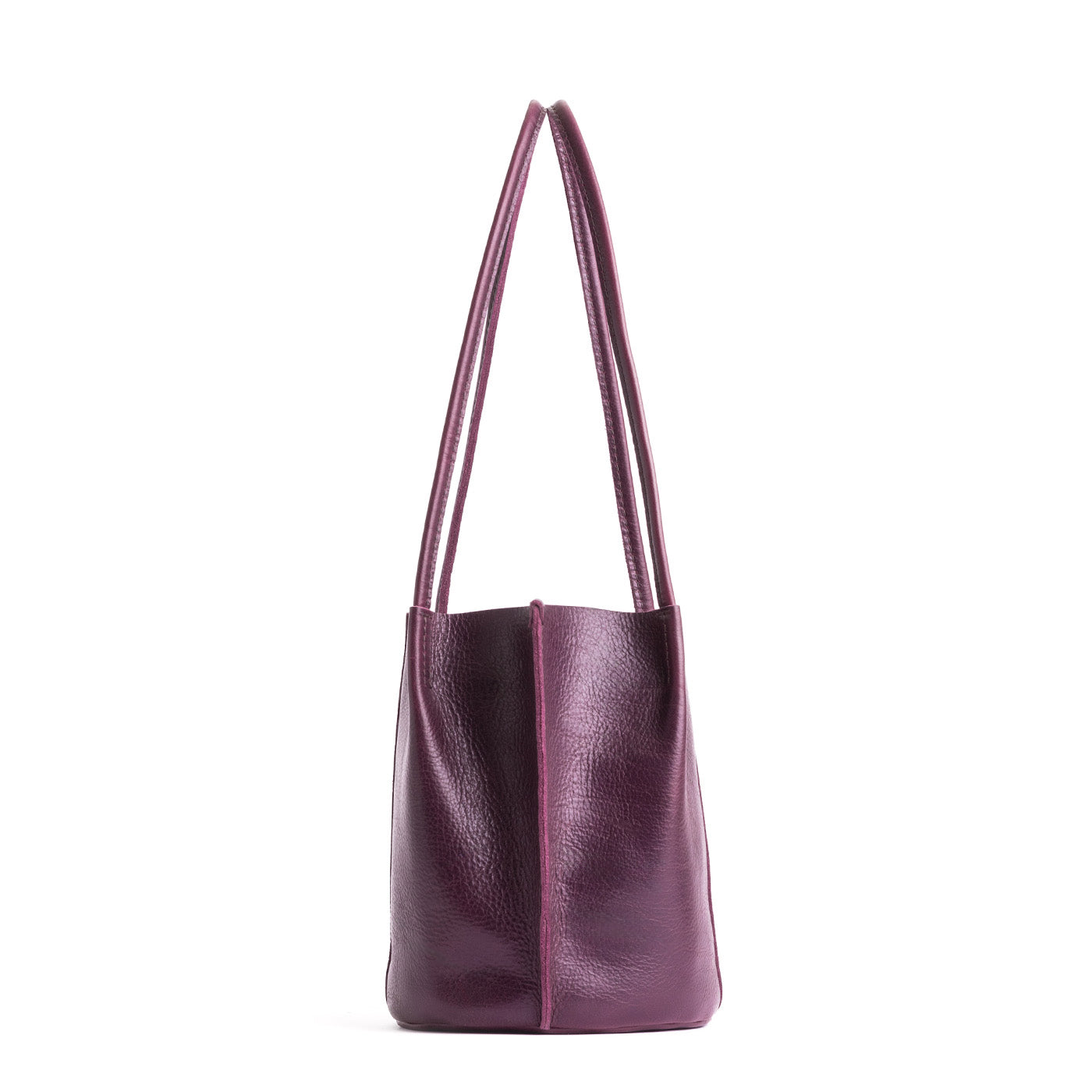 Plum*Classic | Petite bucket shaped tote bag with matching leather handles