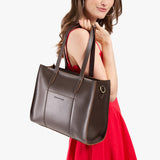 Grizzly East/West | Structured wide tote bag with overlapping panels and crossbody strap