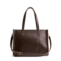 Grizzly*East/West | Structured wide tote bag with overlapping panels and crossbody strap