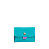 Aquamarine | Envelope snap wallet with contrast pull tab