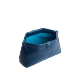 Caspian | Leather pouch with frame top closure and leather pull tab