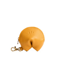 Sunshine | Leather fortune cookie shaped keychain pouch