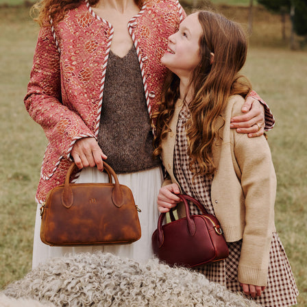 Nutmeg*Small | Bowler styled bag with a crossbody strap